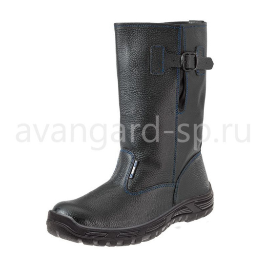 Сапоги "Легион" ПУ иск.мех р.44 цв.черный-василек 071242