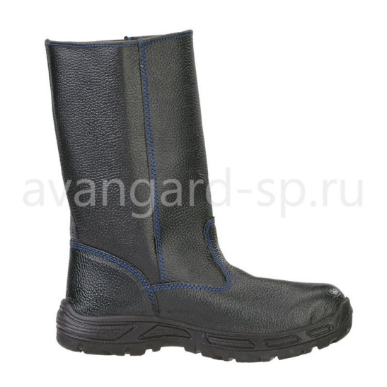 Сапоги "Легион" ПУ иск.мех р.44 цв.черный-василек 071242