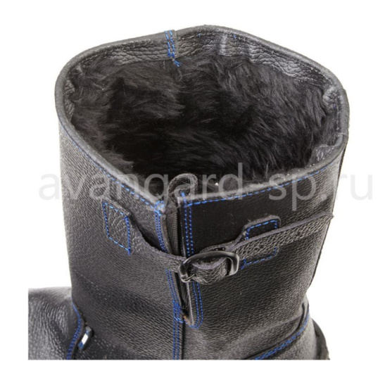 Сапоги "Легион" ПУ иск.мех р.45 цв.черный-василек 071242