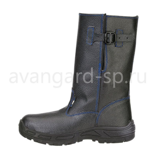 Сапоги "Легион" ПУ иск.мех р.46 цв.черный-василек 071242