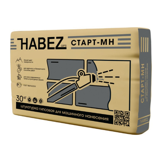 Штукатурка гипсовая Habez-Gips "Старт МН", 30 кг, белая, Россия