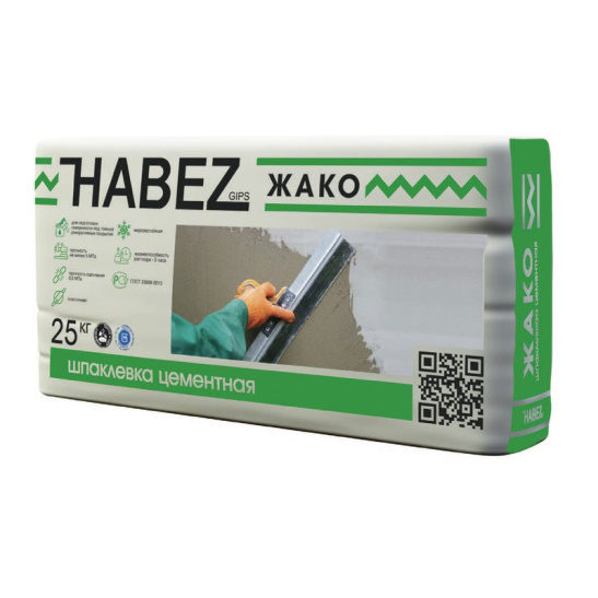 Шпатлевка цементная Habez-Gips "ЖАКО", 25 кг, Россия