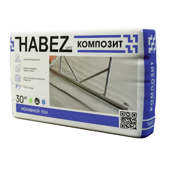 Наливной пол гипсо-цементный Habez-Gips "КОМПОЗИТНЫЙ", 30 кг, Россия