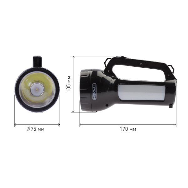 Фонарь Трофи PA-504 1 LED+12 LED аккум.