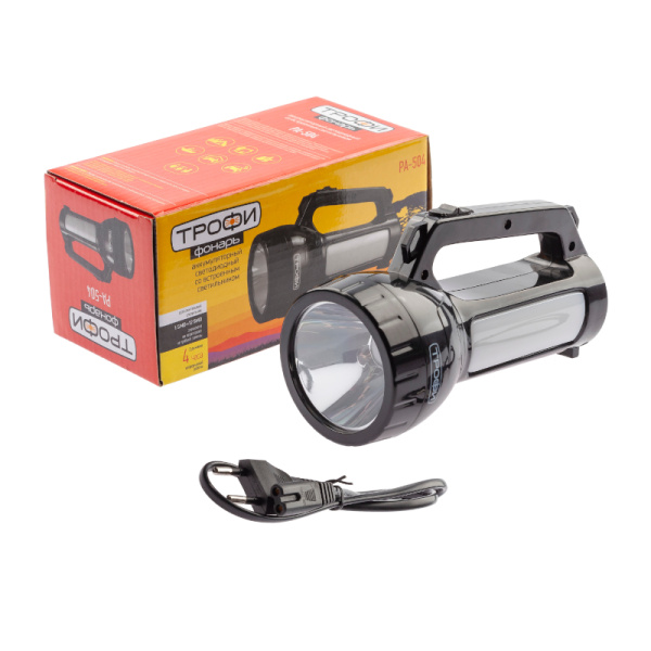 Фонарь Трофи PA-504 1 LED+12 LED аккум.