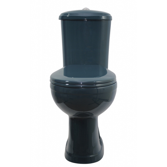 Унитаз-компакт Оскольская керамика Дора-Антивсплеск зеленый горизонтальный выпуск, однорежимная арматура, нижний  подвод, сиденье