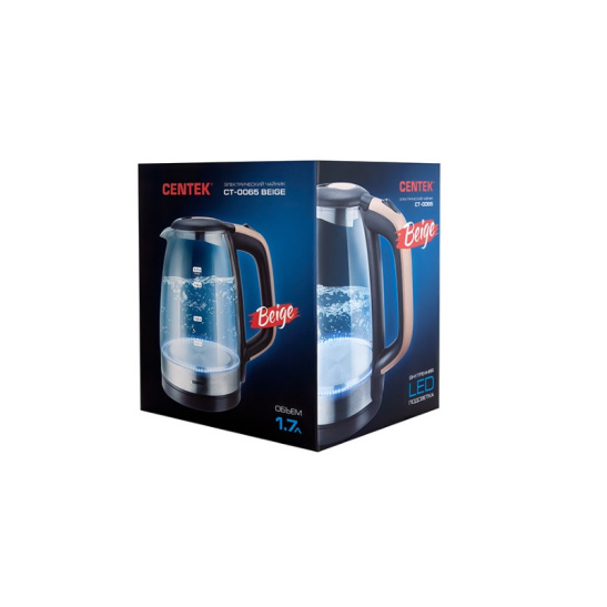 Электрочайник CENTEK CT- 0065, 2200 Вт, 1,7 л, бежевый
