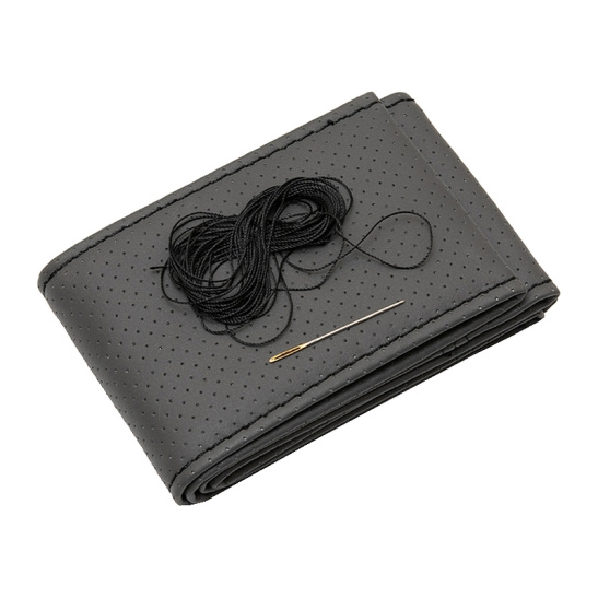 027027/8001022031 ОПЛЕТКА РУЛЯ ПРОШИВНАЯ для Газель XL перф.экокожа/серый/черная нить/