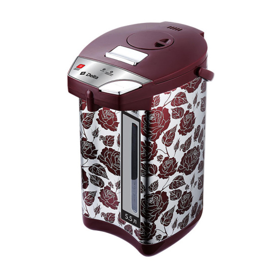 Чайник-термос (термопот) Delta DL-3037 Розы, 5,5 л, серебро