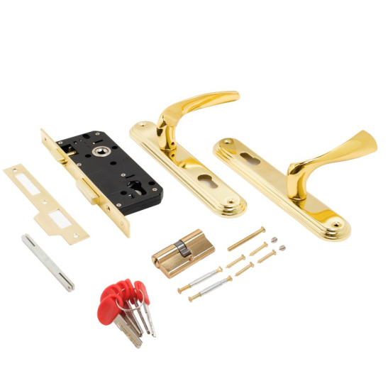 Замок врезной 85 мм, 1 ригель, "НОМОС" ЗВ 4-1.03.05 золото, Булат, Китай