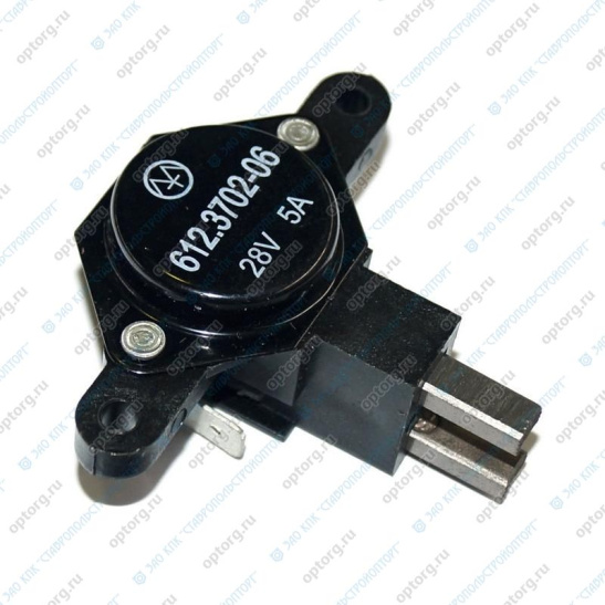 612.3702-06 ЩЕТОЧНЫЙ УЗЕЛ В СБОРЕ С РЕГУЛЯТОРОМ НАПРЯЖЕНИЯ КАМАЗ, МАЗ (генераторы 4502.3771, 4512.3771, 3232.3771) 28 В. "Энергомаш"  (взамен 88.3702)