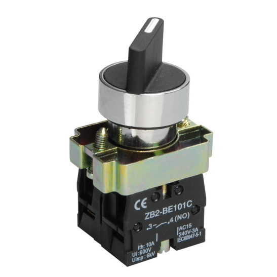 Переключатель LAY5-BD33 на 3 положения "I-0-II" стандарт ручка ИЭК (BSW60-BD-3-K02)