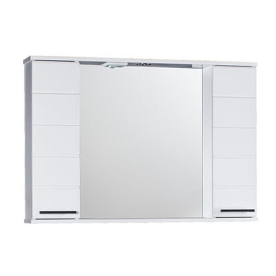 Зеркальный шкаф "Корро 100 С (арт. 42761)", 715x1000x160 мм, белый, со шкафчиком