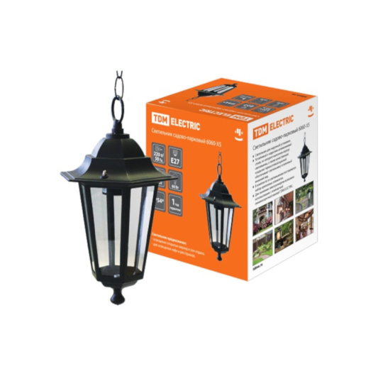 Светильник садово-парковый TDM (SQ0330-0005) 6060-05 подвесной 60Вт E27 черный