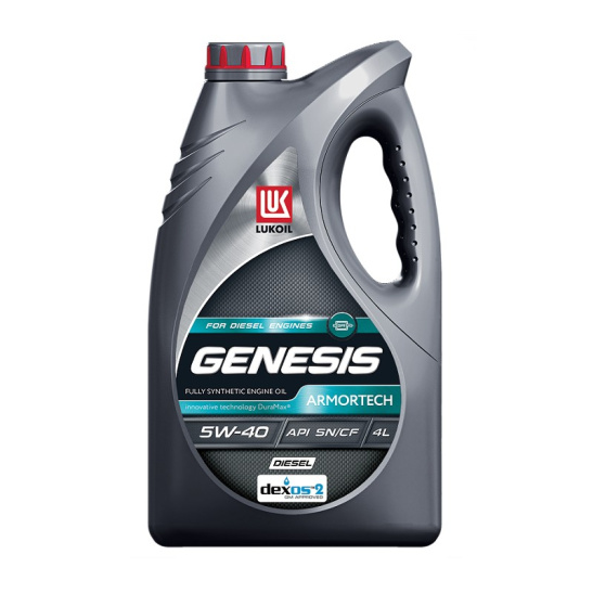 Масло моторное ЛУКОЙЛ GENESIS ARMORTECH DIESEL SAE 5W40, 4 л, API SN/CF, синтетическое, (двиг. дизельный)