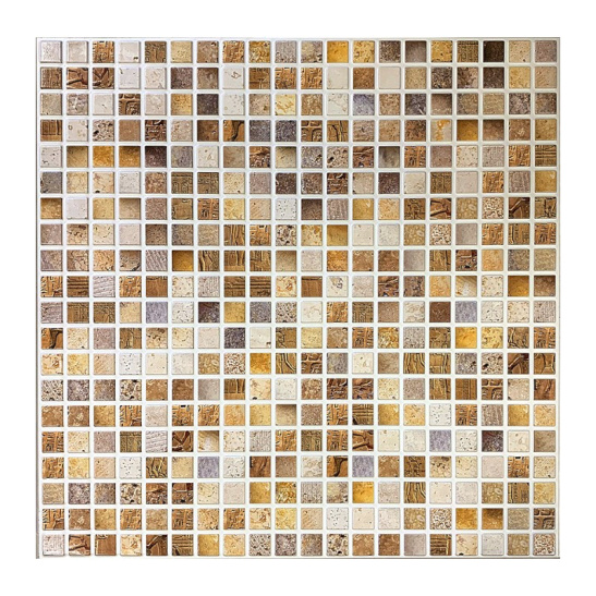 Панель ПВХ листовая стеновая 480x480x0,3 мм, "Сахара", самоклеющаяся мозаика, Grace