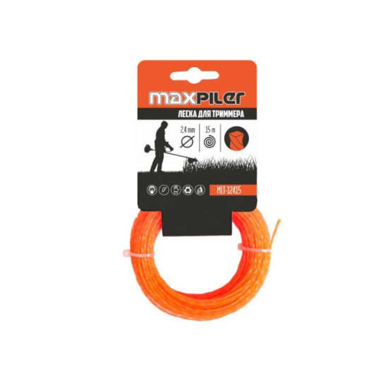 Леска для триммера 2.4MM*15M, квадрат крученый (MLT-12415) (10702070/281221/3044773, Китай)