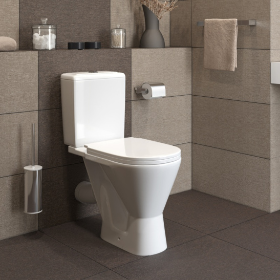 Унитаз-компакт GESSO Атлас home de luxe, УТ-00015688, косой выпуск, двухрежимная арматура, нижний  подвод, сиденье с микролифтом