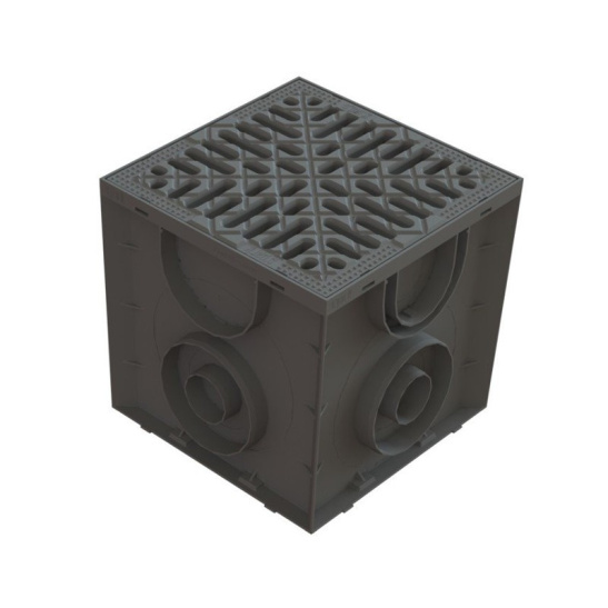 Дождеприемник пластиковый 250x250 мм с чугунной решеткой, Standartpark, арт. 08670311-1