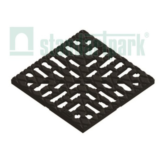 Дождеприемник пластиковый 250x250 мм с чугунной решеткой, Standartpark, арт. 08670311-1