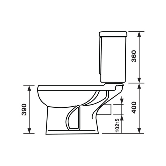 Унитаз-компакт Оскольская керамика Дора-Антивсплеск красный горизонтальный выпуск, однорежимная арматура, нижний  подвод, сиденье