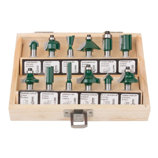 Набор фрез 12шт FIT S8мм арт.36578