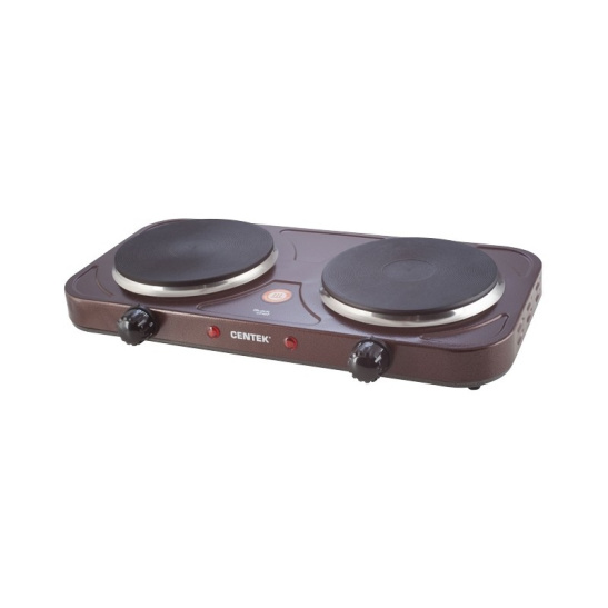 Плита электрическая 2-конфорочная CENTEK CT-1507, 2000 Вт, коричневая