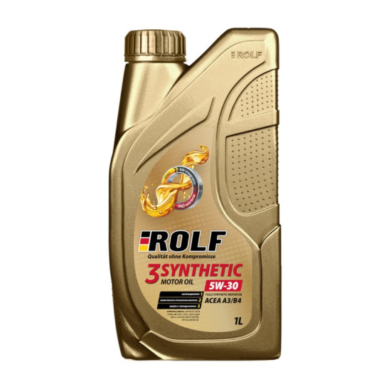 Масло моторное ROLF 3-syntetic (A3/B4) SAE 5W30, 1 л, API SL/CF, синтетическое, (двиг. бензиновый, дизельный), (пластик. канистра)*