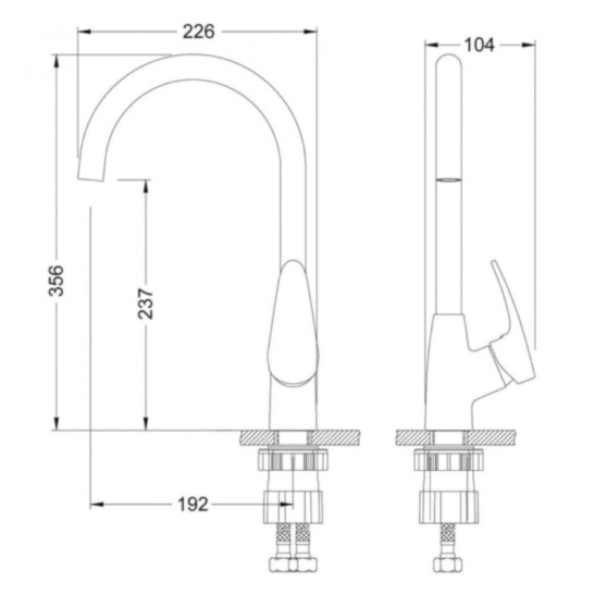 Смеситель для мойки латунный однорычажный с высоким изливом, LM0405C, Linara, Lemark