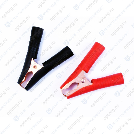 Крокодилы 90 мм. (2 шт. в комплекте) черный + красный (НПП "ОРИОН" СПб.) клемма зажим