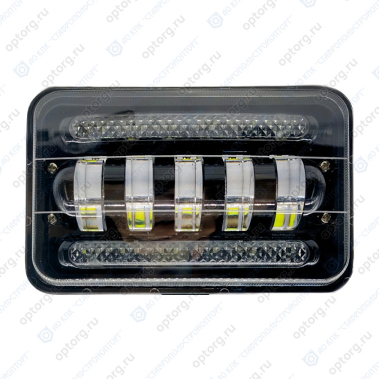 Фара светодиодная, 2 режима (12/24B.) ("WL-710") 81Вт, 9700Лм, линза, противотуманная фара или ДХО, рассеиваемый/ближний свет, прямоугольная, пылевлагозащищенная IP67, алюмин. корпус, OFF-Road