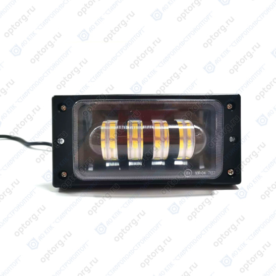 * Фара светодиодная, 2 цвета (12/24B.) ("WL-732F") 60Вт, 7200Лм, 2 цвета: белый или желтый, рассеиваемый/ближний свет, линза, прямоугольная, пылевлагозащищенная IP67, алюмин. корпус, OFF-Road