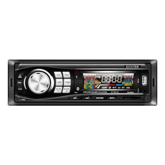 Магнитола автомобильная "CENTEK СТ-8113" (4х50 Вт., USB/AUX/SD/MMC, с пультом, BLUETOOTH, без диска, FM радио)