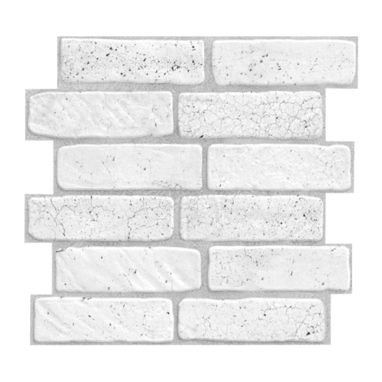 Панель ПВХ листовая стеновая 474x474x0,3 мм, кирпич "Флагман", самоклеящаяся , Регул