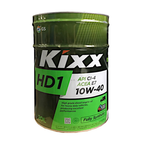 Масло моторное KIXX HD1 Diesel, (ACEA E7) SAE 10W40, 20 л, API SL/CI-4, полусинтетическое, (двиг. дизельный)