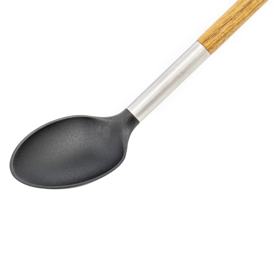 Поварская ложка нейлон LARA LR07-104 деревянная ручка