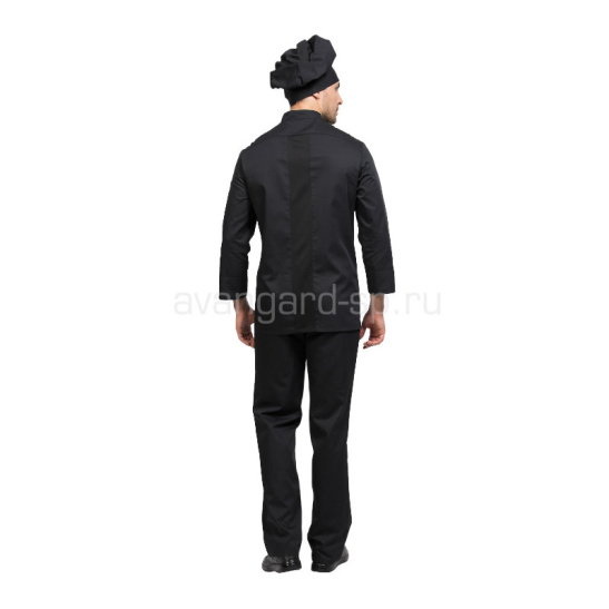 Костюм шеф-повара мужской "Нэро" р.44-46(88-92) рост5/6(182-188), блуза/брюки/колпак, цв.черный