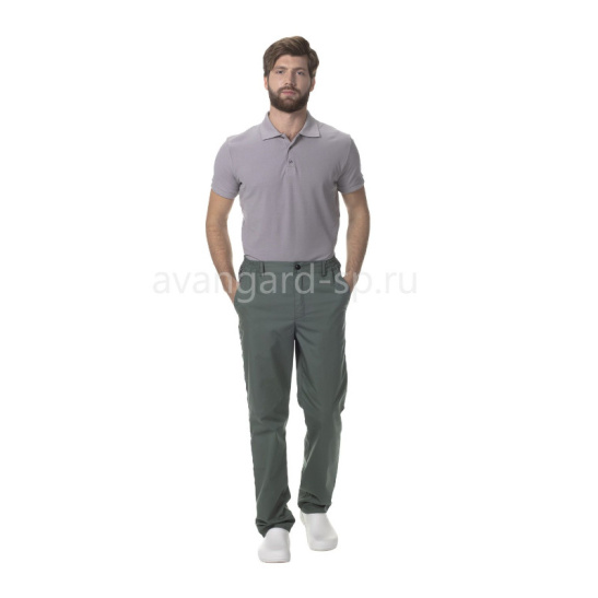 Брюки мужские "Песто" р.48-50(96-100) рост3/4(170-176), цв.оливковый с черной отделкой