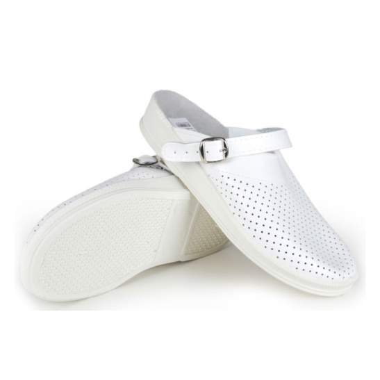 Сабо мужские р.40 ПВХ, натуральная кожа цв.белый
