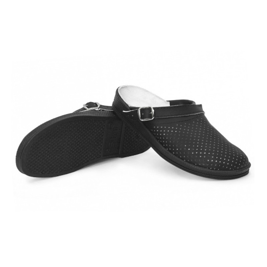 Сабо мужские р.46 ПВХ, натуральная кожа цв.черный