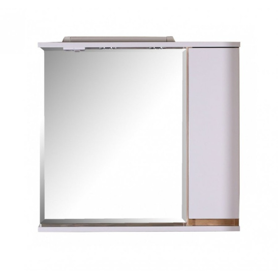 Зеркало "Марко/Варна 80 (арт. 10477)", 744x800x145 мм, белый/дуб, с полочкой