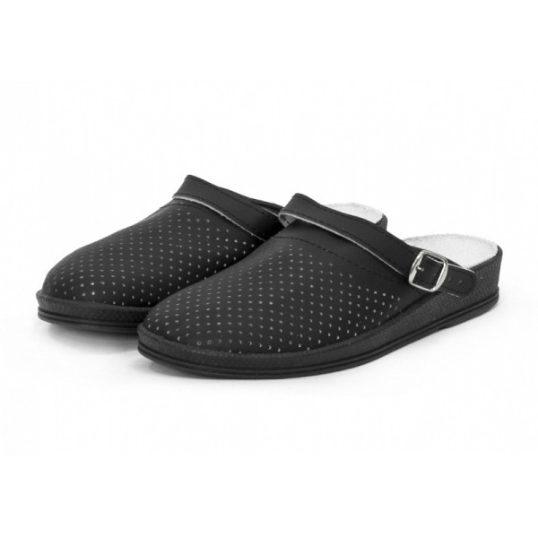 Сабо мужские р.43 ПВХ, натуральная кожа цв.черный