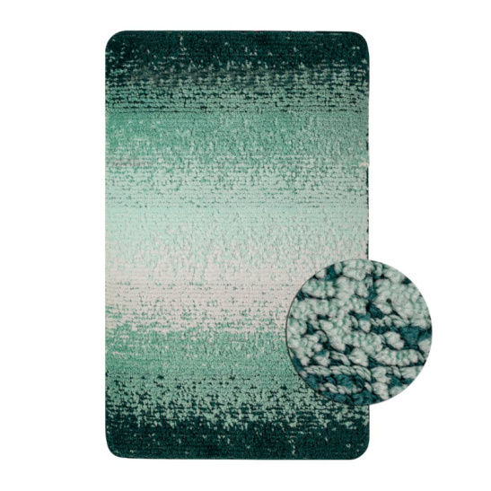 02214 КОВРИК в ванную "SILVER" одинарный 50*80 см бирюза переход Турция