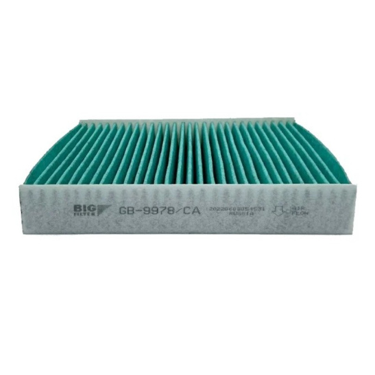 GB-9978/CA Элемент фильтра воздушного салонный антибактериальный ("BIG FILTER") LADA Vesta, X-RAY ; RENAULT Logan II, Sandero II, Duster II, Arkana, Clio IV