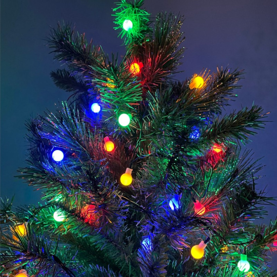 Гирлянда светодиодная ЭРА "Шарики" d-15мм (15MM) 50 LED, 5 м, мультиколор, с контроллером, IP20