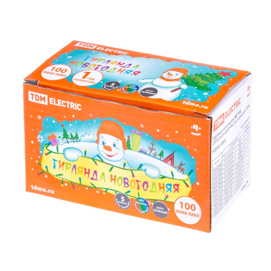 Гирлянда TDM "МГ 100" (SQ0361-0005) 100 LED, 5 м, мультиколор, с контроллером, IP20