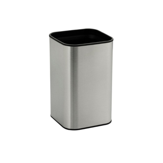 22072 СТАКАН для зубных щеток, нержавеющая сталь + черный пластик, Санакс