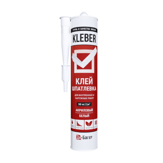 Клей-шпатлевка акриловый жидкие гвозди KLEBER, белый, 300 мл 