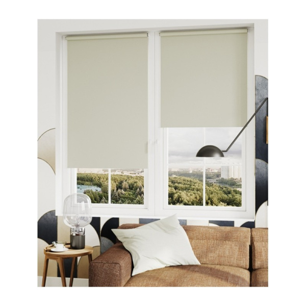 Штора рулонная Лестер (шампань) с мини ролетой, 98,0x175 см