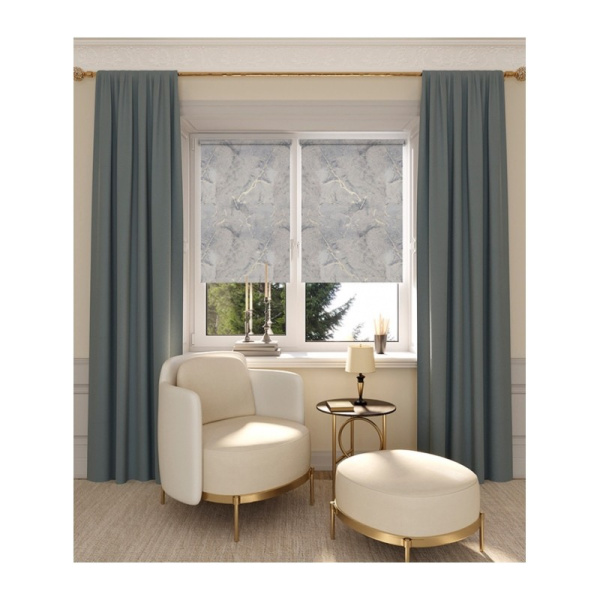 Штора рулонная Фавор (темно-серый) с мини ролетой, 98,0x175 см